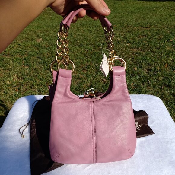 Rare Coach Kiss lock Mini Hobo bag - Pink - Picture 4 of 16
